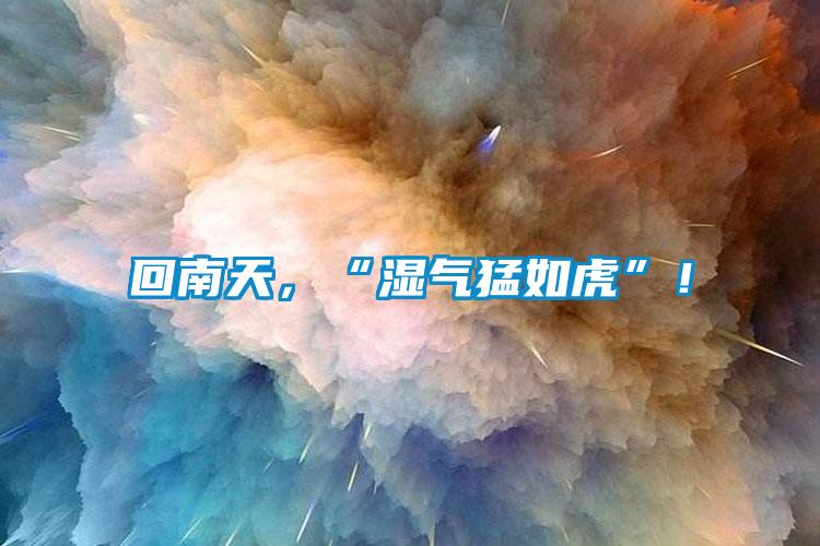 回南天，“濕氣猛如虎”！
