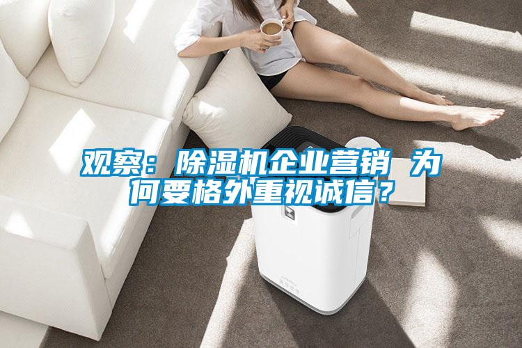 觀察：除濕機(jī)企業(yè)營(yíng)銷(xiāo) 為何要格外重視誠(chéng)信？
