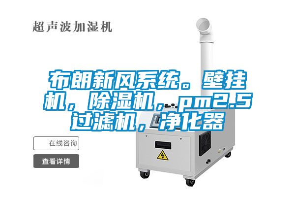 布朗新風(fēng)系統(tǒng)。壁掛機(jī)，除濕機(jī)，pm2.5過濾機(jī)，凈化器