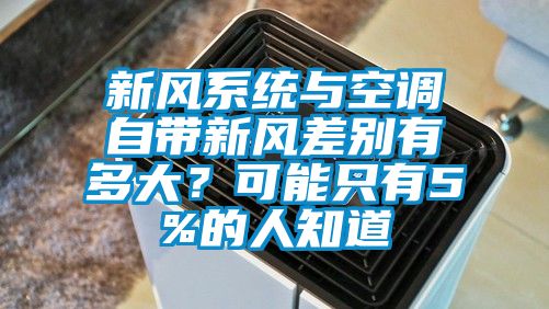 新風(fēng)系統(tǒng)與空調(diào)自帶新風(fēng)差別有多大？可能只有5%的人知道
